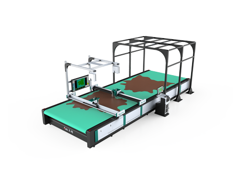 皮革切割机俯视图